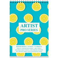 Printelligent Turquoise Colour Lemon Print Spiral Bound Artists Sketch Drawing Book (A4 Size, 75 Pages, 140 Gsm)