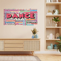 Cvanu Dance Concert Typography Vinyl Wall Sticker For Wall Decor Size(23.3Inch X 11.6Inch)_Multicolor_Cv59