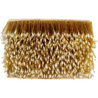 Ucc Products Golden Chir Pipe Cream Joo Moti Latkan Border Lace For Dresses Sarees Lehenga Suits Dupatta Chunri & Craft (9-M, Gold) Lace Reel (Pack Of 1)