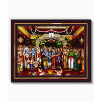 Pavan Photo Laminations Tirupati Balaji Padmavati Srinivasa Kalyanam Wall Painting Framed Home Decor (Wood,Matte,Brown,Big Size,10 X 12 Inch) B519M