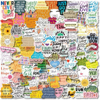 Idream Self-Adhesive Motivational Phrases Stickers  Inspirational Life Quotes Theme, Set Of 50, 3-8 Cm, Positive & Uplifting Wall Decals For Home, Office, Study Room Decor