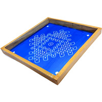 Anciently Kambi Kolam Rangoli Stencil Wooden(Design 5), Rangoli Stencil Wooden, Rangoli Sacha Wooden, 1 Piece (10X10 Inches)