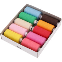 Tarni 800 Meter Sewing Thread 10 Pcs Basic Color Strong Cotton Polyester Sewing Threads Fast Premium Shade Spools For Machine And Hand Stitching, Tailoring, |Multicolor| |Set Of 10Pcs