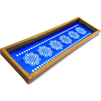 Anciently Flower Border Rangoli Stencil Wooden, Rangoli Sacha Wooden, 1 Piece (17X5 Inches)