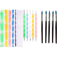Schubert 18Pc Art Mandala Tools Set For Nail Mandala & Dot Painting (Pack Of 8 Acrylic Mandala Sticks, 5 Acrylic Dotting Tools & 5 Color Shapers)