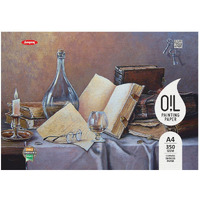 Anupam Oil Painting Paper Pad A4 Natural White 350 Gsm Painting Paper, Long Side Glued Pad (10 Sheet)