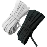 Aakriti 10 Meter White & 10 Meter Black Polyester Elastic Used For Sewing, Stitching, Tailoring, Elastic Pants And Other Diy Items Mask Making Elastic (Woven Elastic, 12Mm)