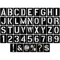 Letter Stencils Symbol Numbers Craft Stencils, 42 Pcs Reusable Alphabet Templates Interlocking Stencil Kit