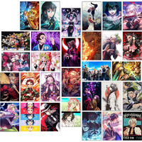 Thepaper9Store Demon Slayer Posters| Anime Wall Collage Kit|Self Adhesive|4 X 6 Inches|Demon Slayer Anime Theme Wall Collage Posters For Room Decoration(Set Of 30)