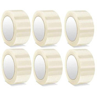 Eclet Adhesive Carton Packing High Strength Tape (White, 2Inch/48Mm X 65M) - Pack Of 6