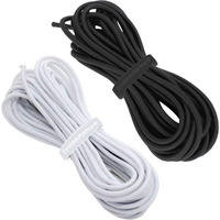 Round Elastic For Making Scrunchies, Diy, Tailoring Etc. (Black&White - 14 Meter), Elastic, 14 Meter
