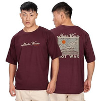 Kyda Men's Oversized 100% Cotton Round Neck Front And Back Printed Tshirt (Pack Of 1) Maroon