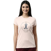 Enamor Essentials Short Sleeve Round Neck Slim Fit Stretch Cotton Tshirt For Womens-E147 (E147_Rosewater_Xl)