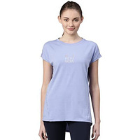 Enamor Womens Athleisure A305-Dry Fit Cotton Spandex With Antimicrobial Finish Active Stay Fresh Workout T-Shirt (A305_Purple Slate/Be Here Now_S)