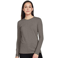 Enamor Essentials E057 Slim Fit Cotton Long Sleeve Crew Neck Tee For Women-(E057_Mediumgrey Melange_L)
