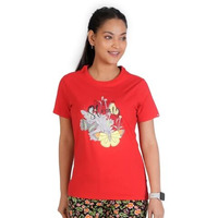 Rupa Colors Playsure Printed Cotton Blended Round Neck Women's T-Shirt, Short-Sleeve, Pack Of 1