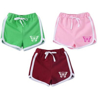 Kyda Kids Girls Cotton Plain Regular Fit Shorts - (Pack Of 3)