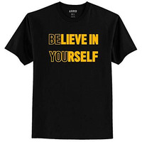 Adro Believe In Yourself Design Printed T-Shirt For Men (Rnr-S36-You-Bl_Black_2Xl)
