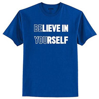 Adro Believe In Yourself Design Printed T-Shirt For Men (Rnr-S36-You-Rb_Royal Blue_2Xl)