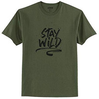Adro Stay Wild Design Printed T-Shirt For Men (Rnr-S36-Sww-Ol_Olive_2Xl)