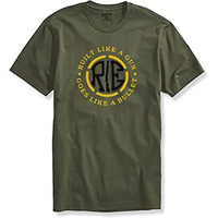 Adro Built Like A Gun Goes Like A Bullet Mens Printed T-Shirt (S, Olive Green)