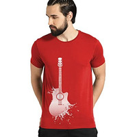 Adro Graphic Design Printed T-Shirts For Men's (Rnr-M-Gut-Rd_Red_L)