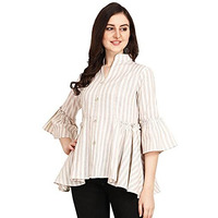 Leriya Fashion Women's Rayon Sparkle Lining Tops Shimmer Glitter Loose Collor Long Butterfly Sleeve Party Tunic Dressy Tops (Small, Cofee)