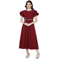 Oomph! Women's Crepe A-Line Maxi Dress - Carob Brown