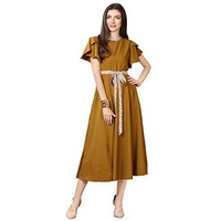 Oomph! Women's Western & Fusion Wear Midi Dresses For Women, Beach, Green - Md64