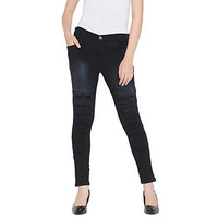 Nifty Women's Denim Stretchable Slim Fit Jeans (1246, Black, 32)