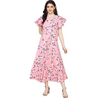 Oomph! Women's Crepe A-Line Maxi Dress - Rose Pink