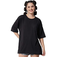 Kotty Womens Printed Cotton Blend Jade Black Tshirts (Jade Black,32)