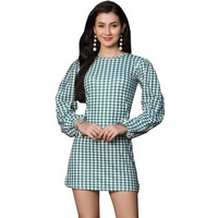 Leriya Fashion Party Dresses For Women Choker Multicolor Bodycon Mini Wrap Dress (Small, Green)