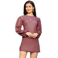 Leriya Fashion Party Dresses For Women Choker Multicolor Bodycon Mini Wrap Dress (Large, Red)