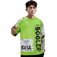 Eyebogler Men's Trendy Round Neck Half Sleeves Loose Fit Typography Printed T-Shirt