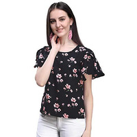 Oomph! Women's Crepe Tunic Top - Charcoal Black