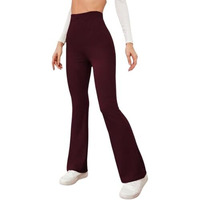 Om Sai Latest Creation Women's Western Ribbed Stretchable Trousers For Women || Casual Wear Jogging Wear || Sweatpants || Lightweight Wear. (X-Large, Maroon)