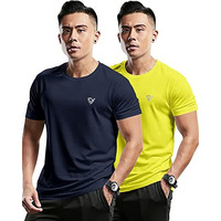 Eyebogler Mens Round Neck Half Sleeve Solid Dry Fit Tshirt Pack Of 2