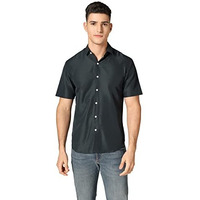 Leriya Fashion Mens Cotton Blend Man Formal Shirt Regular Fit Western (Lf-Ms-6058_Dark Green_S)