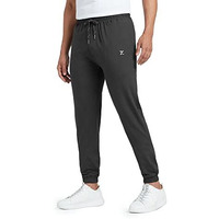 Xyxx Men's Cotton Modal Joggers - Relaxed Fit, Antimicrobial, High Stretch, Sweat Absorbent Solid Ace Loungewear With Zippered Pockets, Drawcord Closure. Coral Grey