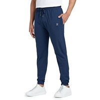 Xyxx Men's Cotton Modal Joggers - Relaxed Fit, Antimicrobial, High Stretch, Sweat Absorbent Solid Ace Loungewear With Zippered Pockets, Drawcord Closure.