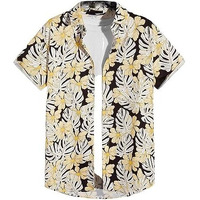 Dhruvi Trendz Mens Rayon Men's Casual Shirt Regular Fit Western (Dt-Ms-6094_Yellow_M)
