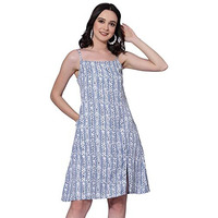 Oomph! Women's Western & Fusion Wear Dresses For Women, Blue - Md664