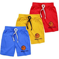 Kyda Kids Bio Washed 100% Cotton Summer Children Unisex Shorts With Pockets (8 Years - 9 Years, Combo 2)