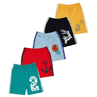 Kyda Kids 100% Cotton Printed Shorts For Boys And Girls - Regular Fit Multicolor, 5-6 Years (Pack Of 5)
