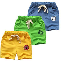 Kyda Kids 100% Cotton Printed Shorts For Boys And Girls - Regular Fit Multicolor (Pack Of 3) (9-10 Yrs)