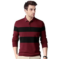Eyebogler Polo Neck Full Sleeve Printed Casual Men Tshirt Wine Red Black