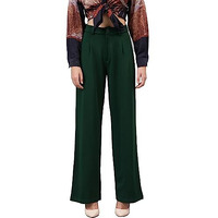 Kotty Womens Polyester Blend Straight Fit Trousers Pine Green