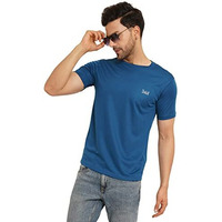 Lookmark Men's Stylish Polyester T-Shirt(Mt16-Blue-S)