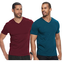 Adro Men's V Neck Combo Plain Cotton T-Shirts_Vcm2-Pln-Mr-Sb-S